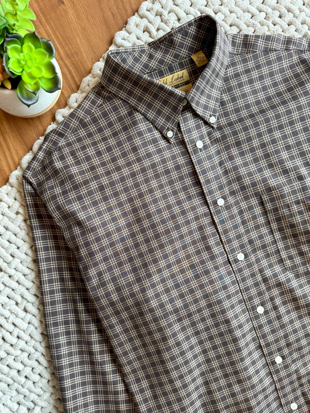 Roundtree & Yorke | Gold Label Non-Iron Perfect Performance Shirt Brown | XL